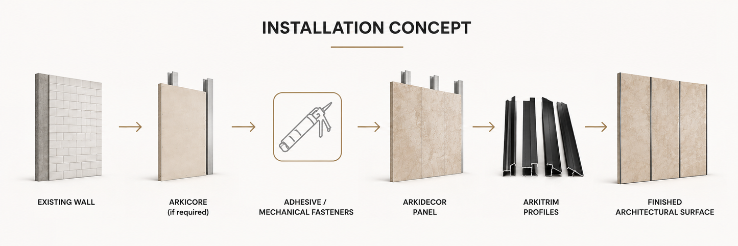 ArkiDecor architectural mineral panel installation concept