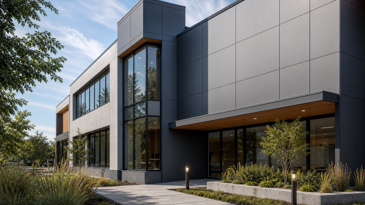 Modern exterior using Arkitor panel and trim systems