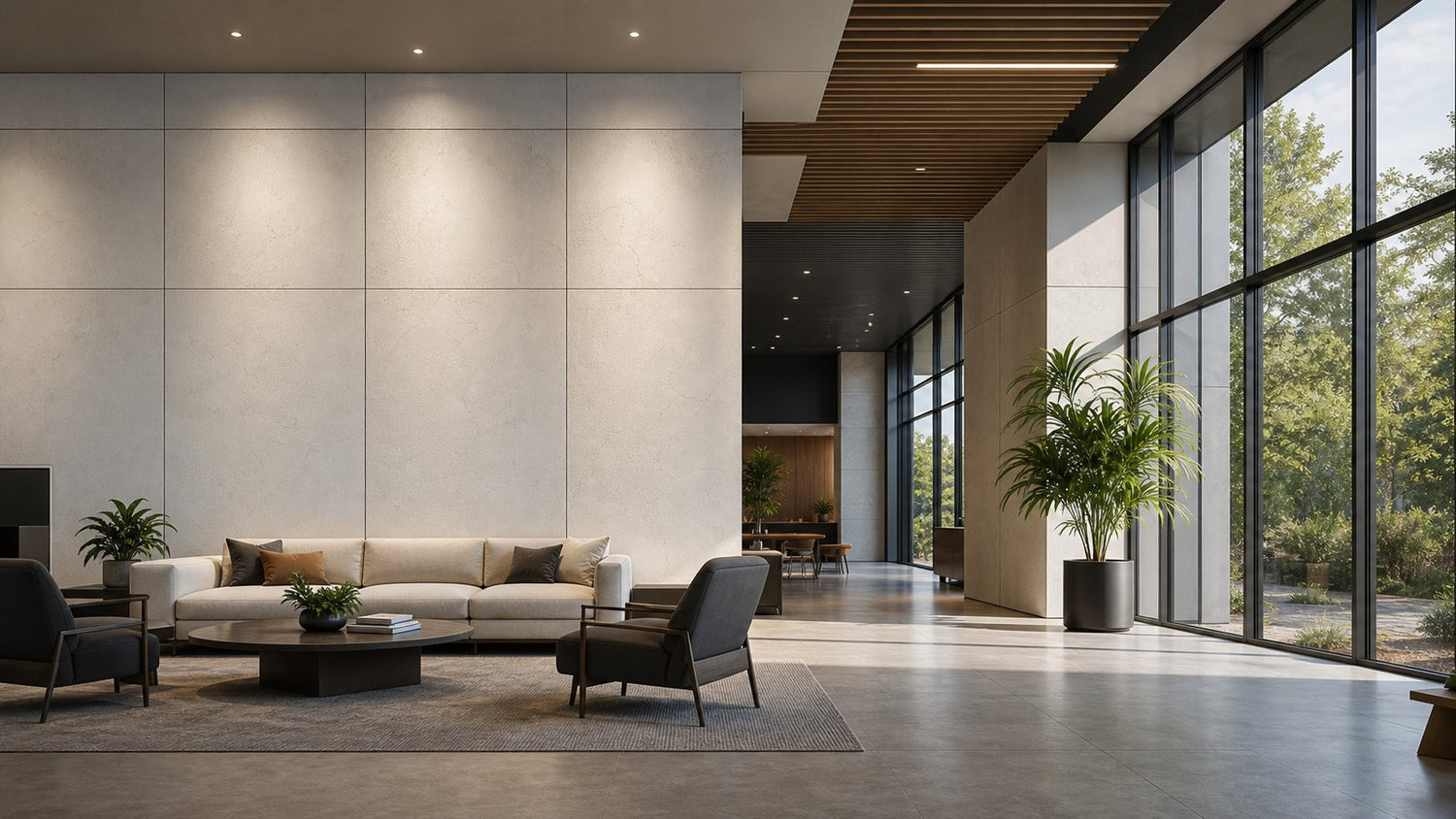 Modern interior with Arkitor mineral wall systems