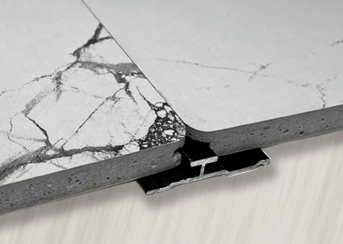 ArkiTrim 9 mm hidden H-joint aluminum profile between decorative mineral panels